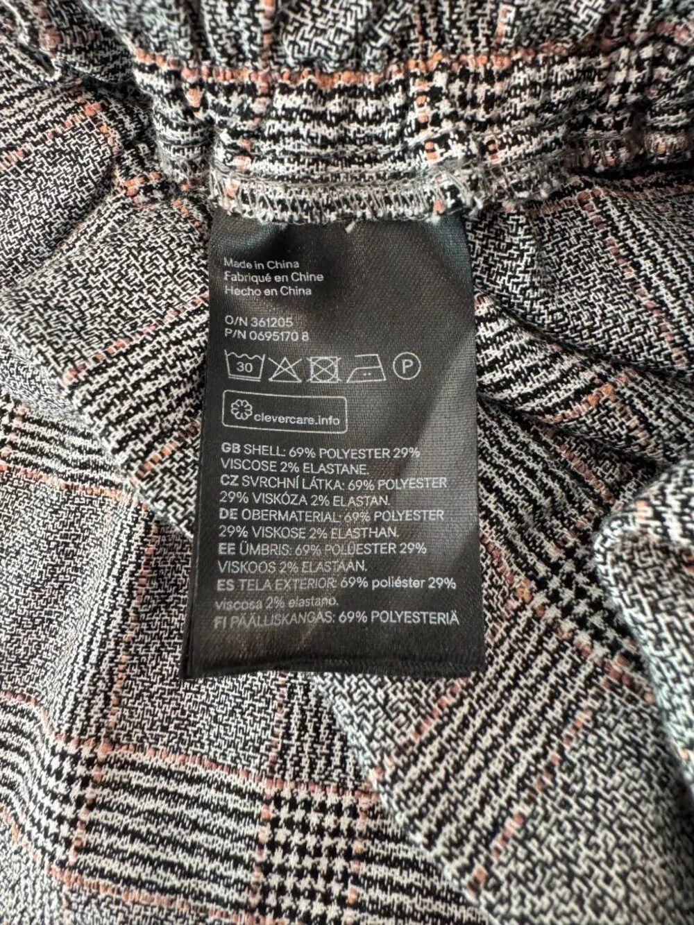 H&M Plaid Paperbag Waist Mini Skirt Tie Belt Houndstooth